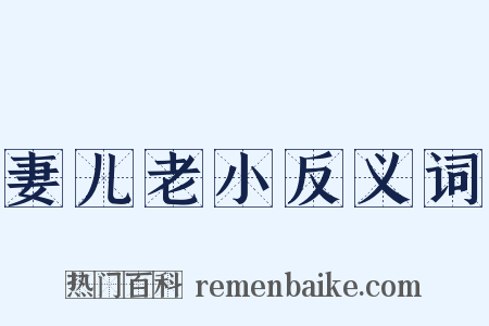 妻儿老小反义词是什么意思的图片